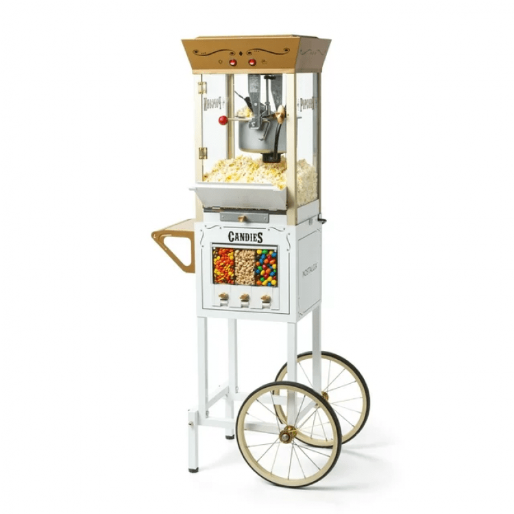 Vintage Popcorn Machine On Cart